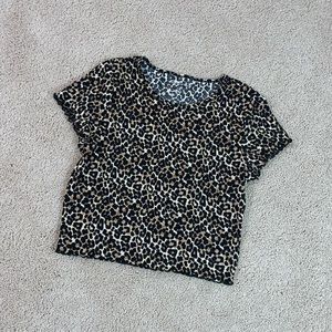 American Eagle Cinched Cheetah Crop